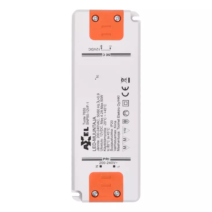 Axxel led muuntaja 220-240v 50w 12vdc - Muut sähköasennustarvikkeet - 0009295 - 1