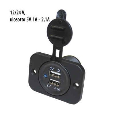 BL Pistoriasia 2xUSB upotettava 5v 1A/2,1A - Johdot ja asennustarvikkeet - 0012895 - 1
