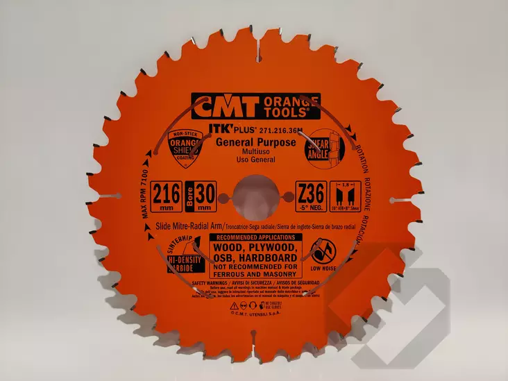 CMT Pyörösahanterä 216x36Tx30mm Ohutterä - Pyörösahanterät sirkkeliin - 0000045 - 1