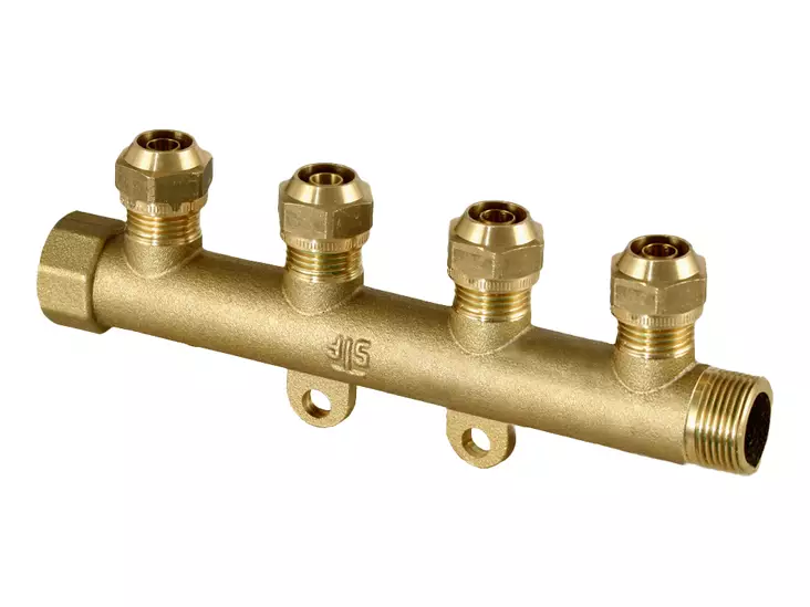 E-P jakotukki 3/4" 15-PEX-liittimin 4-os - Mittarit ja jakotukit - 0004785 - 1