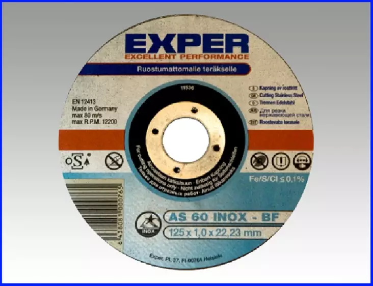 Exper Katkaisulaikka rosterille 115x1,0mm AS60I - Katkaisulaikat - 0003525 - 1