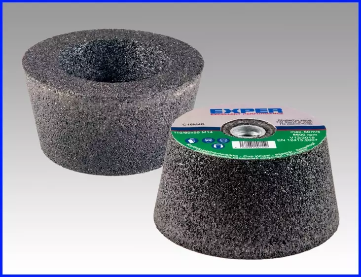 Exper Kuppihiomakivi 110/90x55mm M14 Kivelle C16M4B - Hiomalaikat - 0003565 - 1