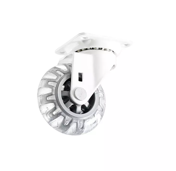 Habo kalustepyörä 75mm levy valkoinen - Kalustepyörät - 0008385 - 2