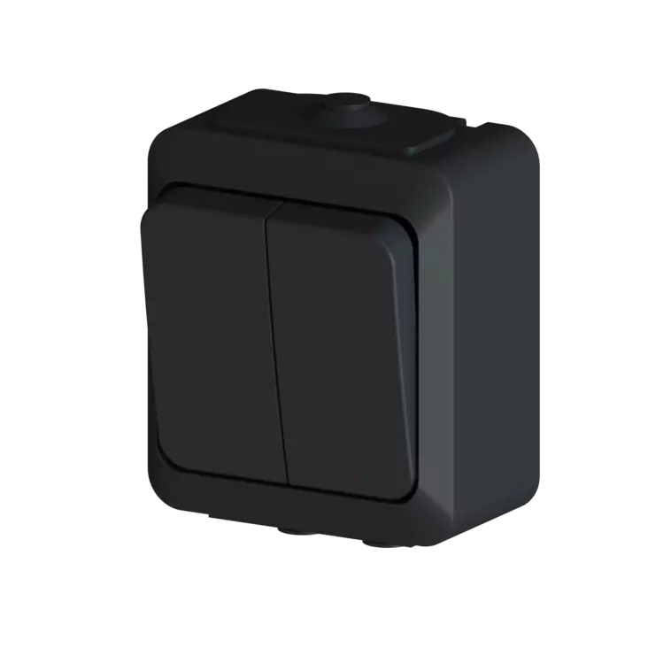 Harju Hiili pintakytkin 5 IP44 musta - Pinta-asennus rasiat ja kytkimet - 0009895 - 1