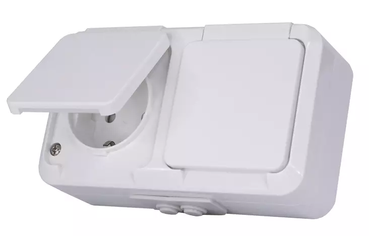 Harju Nordic pintapistorasia 2-os IP44 - Pinta-asennus rasiat ja kytkimet - 0020765 - 1