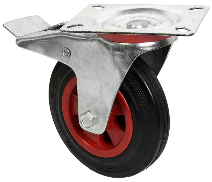 Kalustepyörä kääntyvä jarrulla 160mm - Kalustepyörät - 0006315 - 1