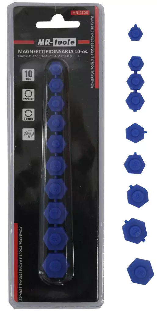 Magneettipidinsarja hylsyn sisälle 10-os. - Hylsy- ja työkalusarjat - 0017875 - 1