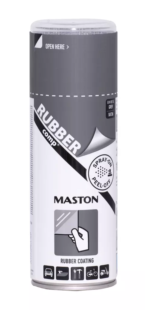 Maston kumimaalispray RUBBERcomp Metallinharmaa 400ml - Spraymaalit - 0000155 - 1