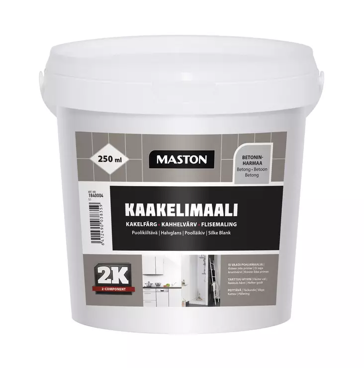 Maston maali 2K Kaakeli Betoninharmaa 250ml - Erikoismaalit - 0000195 - 1