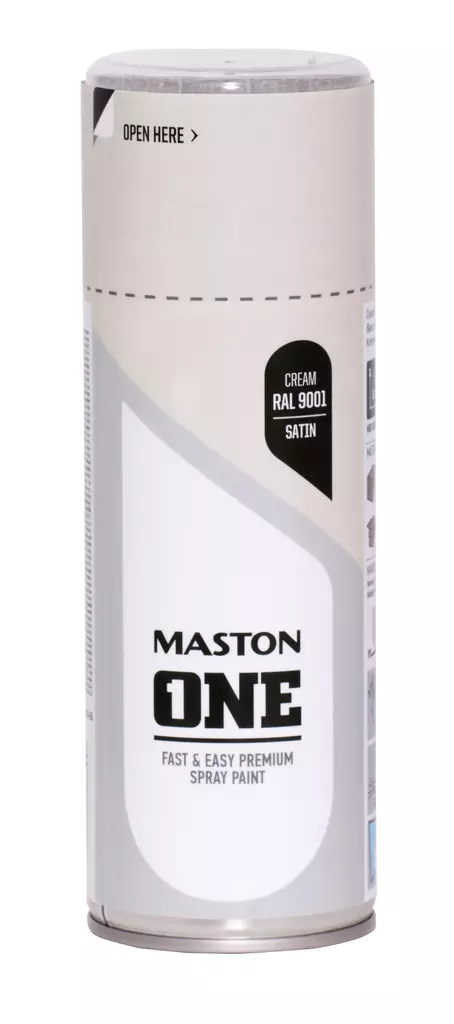Maston spraymaali ONE - Satiini Kermanvalkoinen RAL9001 400ml - Spraymaalit - 0000125 - 1