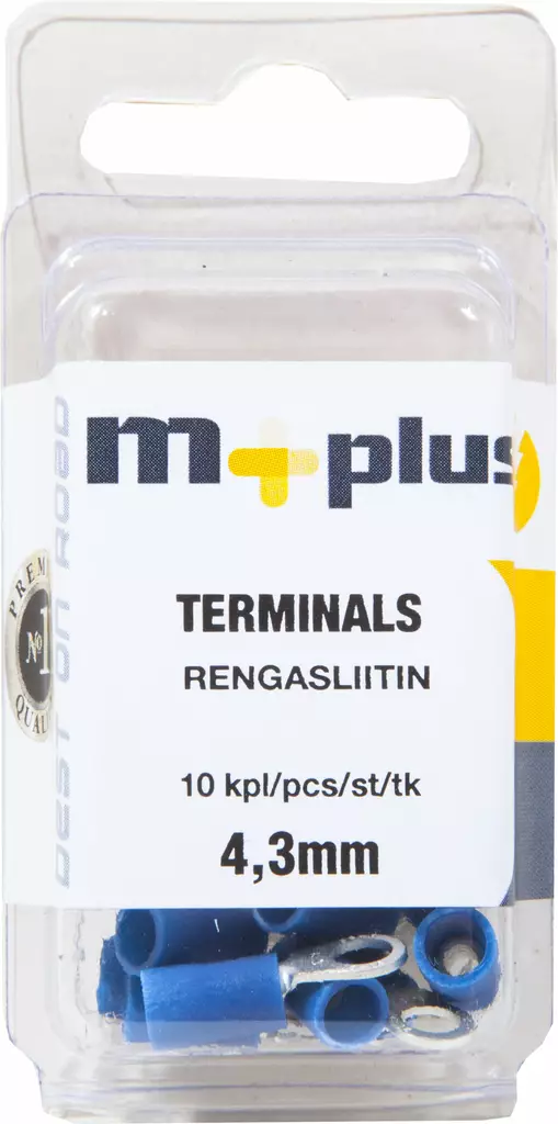 M+ rengasliitin sininen 4,3 mm, 10kpl - Johdot ja asennustarvikkeet - 0008285 - 1