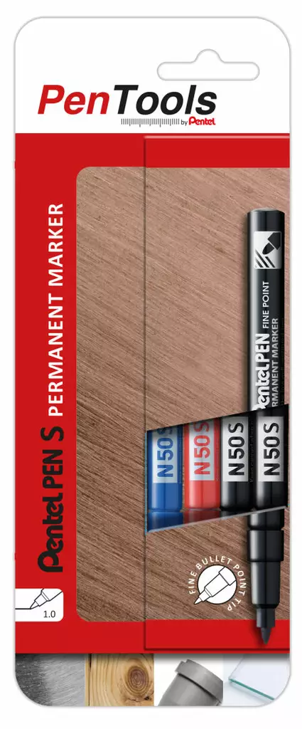 Pentel Huopakynä N50S ohut 4kpl KP - Merkkauskynät ja tussit - 0008095 - 1