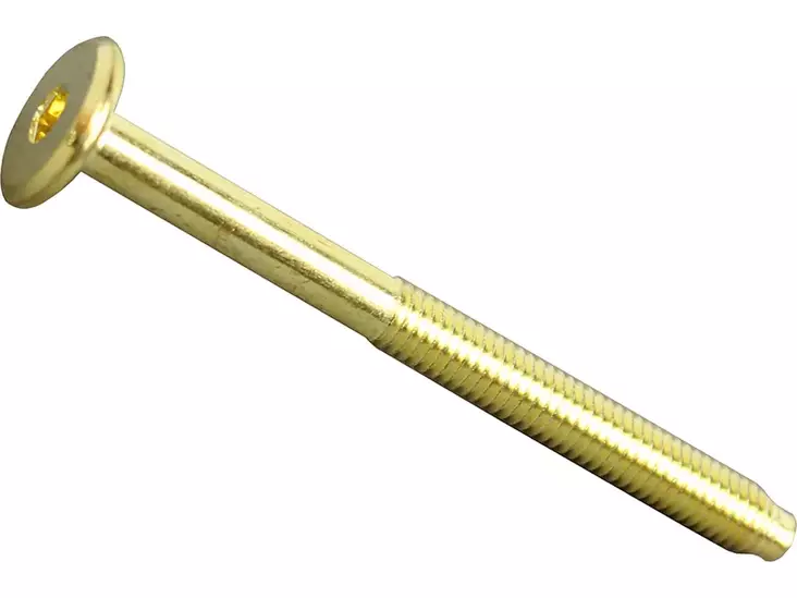 Pisla kuusiokolopultti M6x90mm 4kpl messingöity - Kalusteruuvit - 0002285 - 1