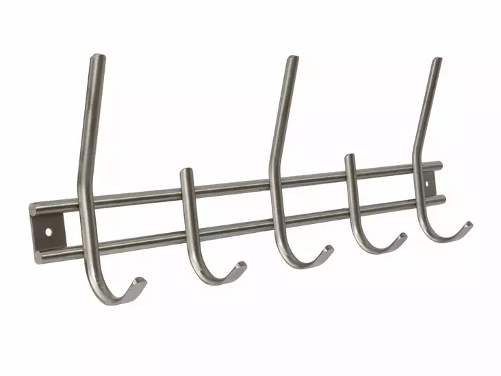 Pisla vaatenaulakko 380mm 5-koukkuinen RST - Ruuvattavat naulakot - 0002035 - 1