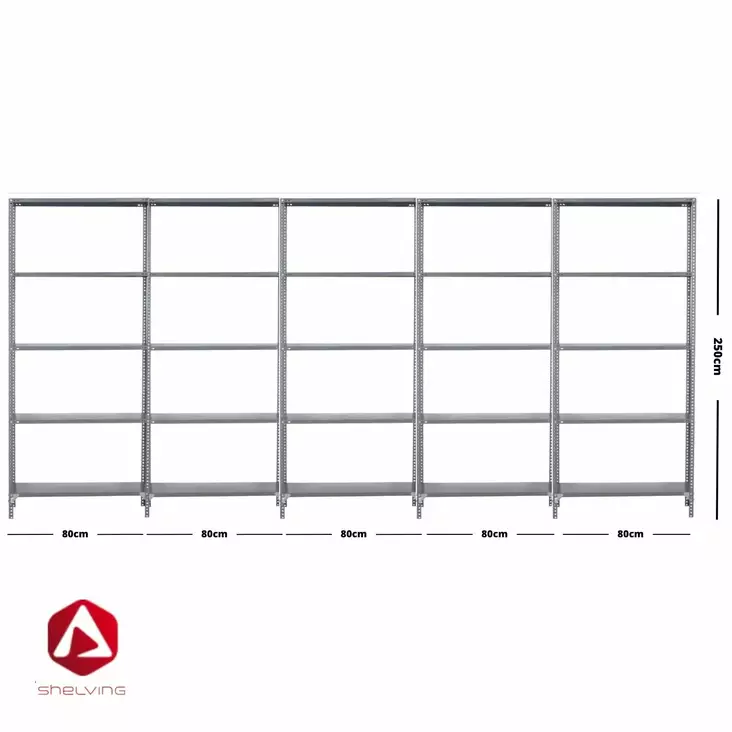 Shelving varastohylly 250x400x50cm 5-modulia - Varastohyllyt - 0016495 - 1