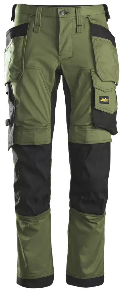 Snickers AllroundWork, stretch-työhousut riipputaskuilla vihreä 46 - Työhousut - 0015905 - 1