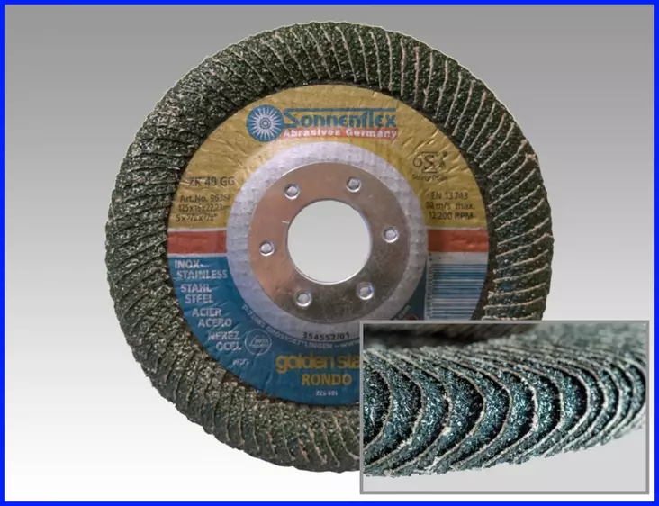 Sonnenflex Lamellilaikka 125mm P40 zir Rondo - Liuskahiomalaikat, lamellilaikat - 0003555 - 1