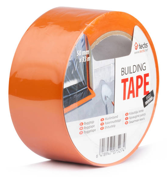 Suojaus-/rappausteippi Oranssi 50mm x 33m - Asennusteipit - 0009105 - 1