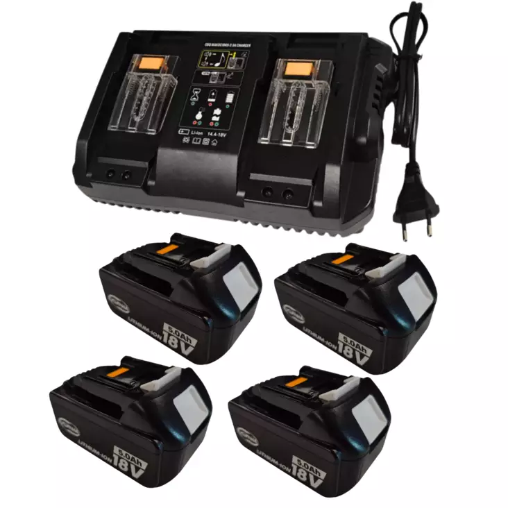 Tarvike starttipakkaus 4x5Ah + laturi kahdelle akulle - Työkaluakut ja -laturit - 0020105 - 1