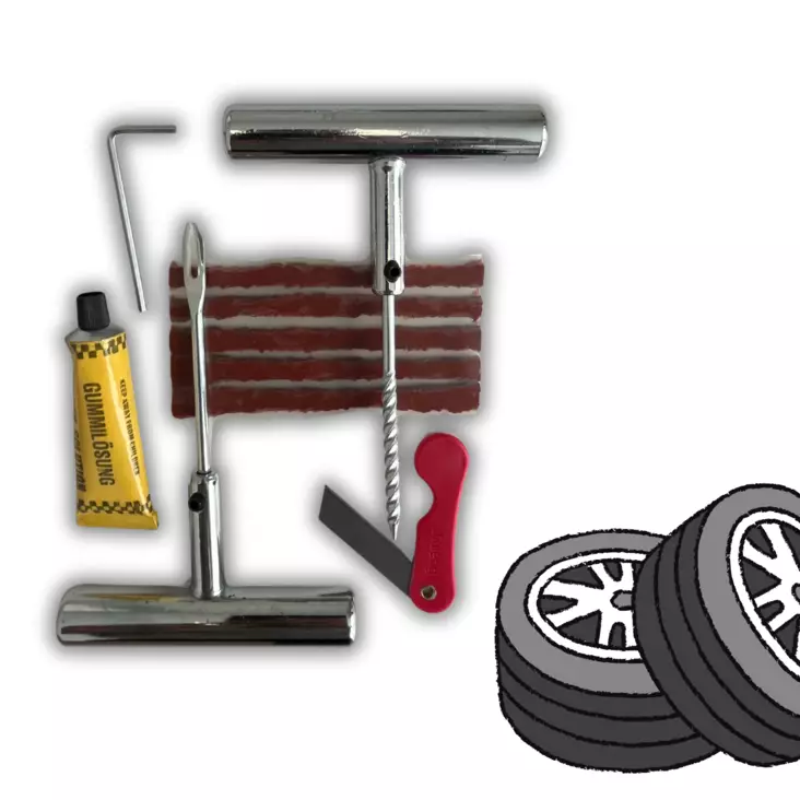 Tubeless renkaan korjaussarja 10-os - Renkaanvaihtotyökalut - 0018355 - 1