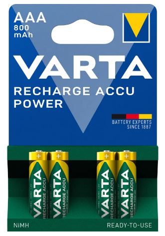 Varta akkuparisto AAA 800mAh 4kpl - Ladattavat paristot ja laturit - 0012675 - 1