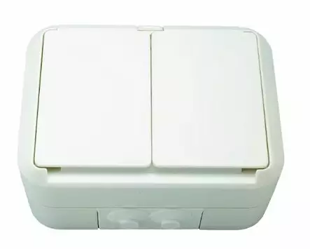 ABB Kosti pintapistorasia 2-os IP44 402ESWP - Pinta-asennus rasiat ja kytkimet - 0007416 - 1