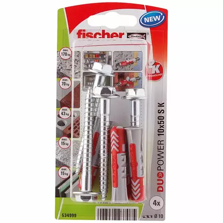 Fischer DuoPower yleistulppa 10x50mm 4kpl - Lyöntitulpat - 0011266 - 2