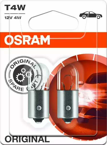 Osram Original 12V T4W pienoispolttimo 4W (pari) - Autopolttimot - 0008176 - 1