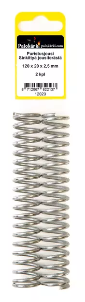 Puristusjousi Sinkittyä jousiterästä 120x20x2,5mm 2kpl - Jouset - 0021516 - 1