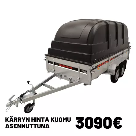 Respo peräkärry 150x350cm teliakselistolla, Jaxal kuomulla - Peräkärryt - 0014936 - 1