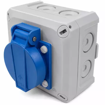 Super Schuko pistorasia pinta 16A IP54 - Pinta-asennus rasiat ja kytkimet - 0021936 - 2