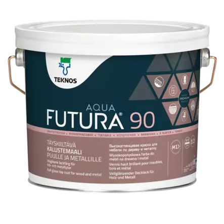 Teknos Kalustemaali Futura Aqua 90 Täyskiiltävä C-Pohja 2,7L - Kalustemaalit - 0021586 - 1