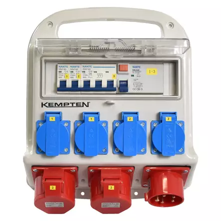 Työmaa-alakeskus 2x16A+4schuko, vikavirtasuojalla ja sulakkeilla - Työmaakeskukset - 0020666 - 1