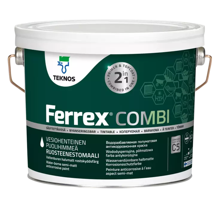 Teknos Ferrex Combi Ruosteenestomaali C-Pohja 2,7L - Metalli- ja ruosteenestomaalit - 0019926 - 1