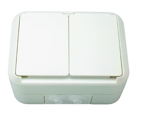 ABB Kosti pintapistorasia 2-os IP44 402ESWP - Pinta-asennus rasiat ja kytkimet - 0007416 - 1