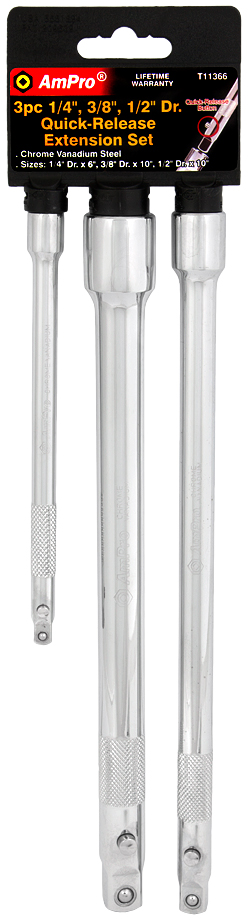 Ampro jatkovarsisarja 1/4", 3/8" JA 1/2" - Jatkovarret ja niveljatkot - 0005636 - 1