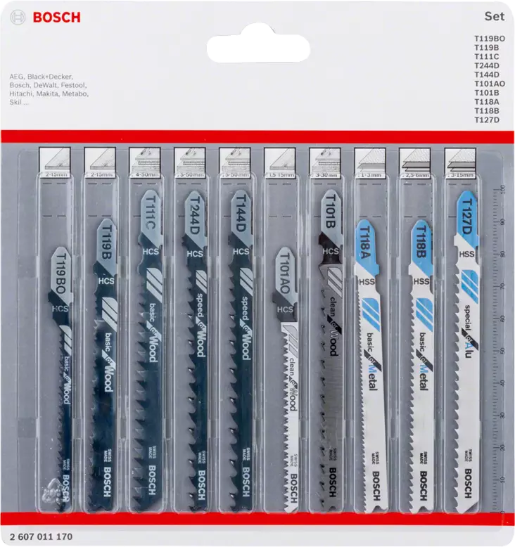 Bosch pistosahanteräsarja T puu/metalli 10kpl - Pistosahanterät - 0000656 - 1