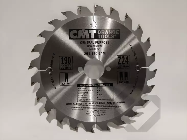 CMT Pyörösahanterä 190x24Tx30mm - Pyörösahanterät sirkkeliin - 0000026 - 1