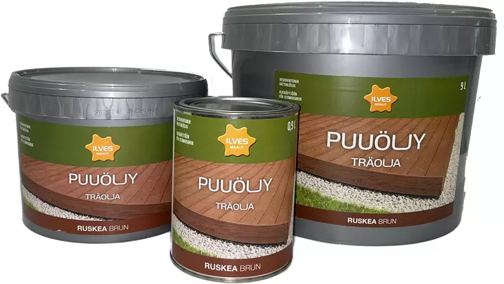 Ilves Puuöljy V ruskea 0,9L - Puuöljyt ja puunsuoja-aineet - 0007286 - 1