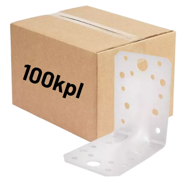 Kulmalevy 90x90x65x2,5mm valkoinen 100kpl (LTK) - Kulmalevyt - 0022386 - 1