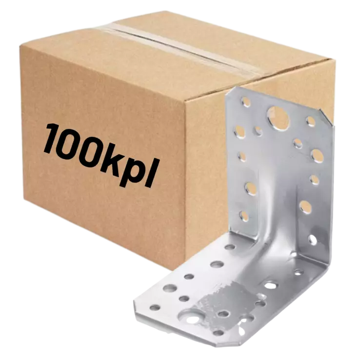 Kulmalevy RST A2 90x90x65x2,5mm vahvistettu 100kpl (LTK) - Kulmalevyt - 0022376 - 1