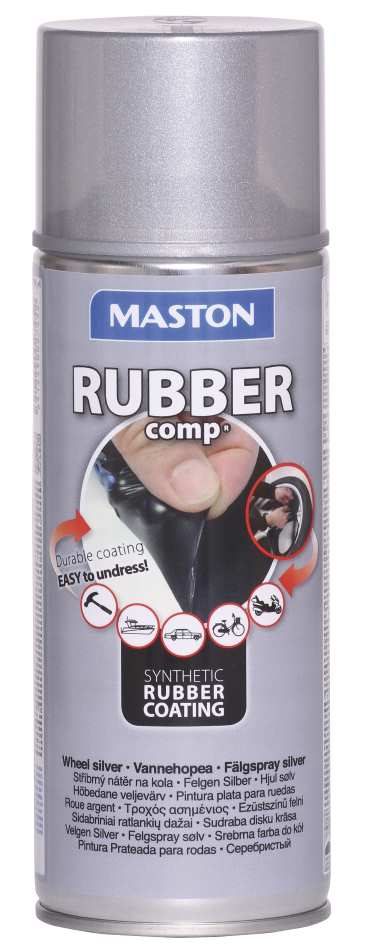 Maston kumimaalispray RUBBERcomp Vannehopea kiiltävä 400ml - Spraymaalit - 0000156 - 1