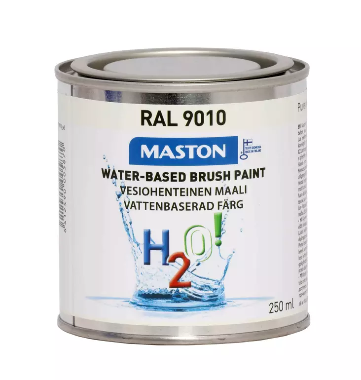 Maston maali H2O! RAL9010 Puhtaanvalkoinen 250ml - Sisämaalit - 0000236 - 2