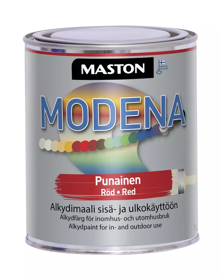 Maston maali Modena punainen 1l - Metalli- ja ruosteenestomaalit - 0000226 - 1