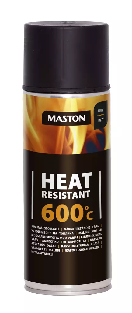 Maston spraymaali Kuumakesto 600°C musta 400ml - Kuumankestomaalit - 0000186 - 1