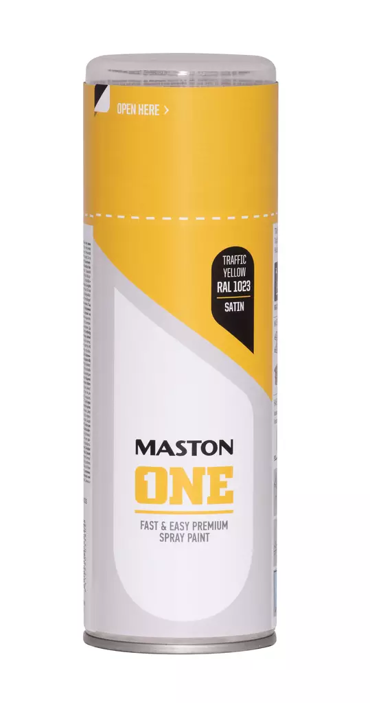 Maston spraymaali ONE - Satiini Liikennekeltainen RAL1023 400ml - Spraymaalit - 0000116 - 1