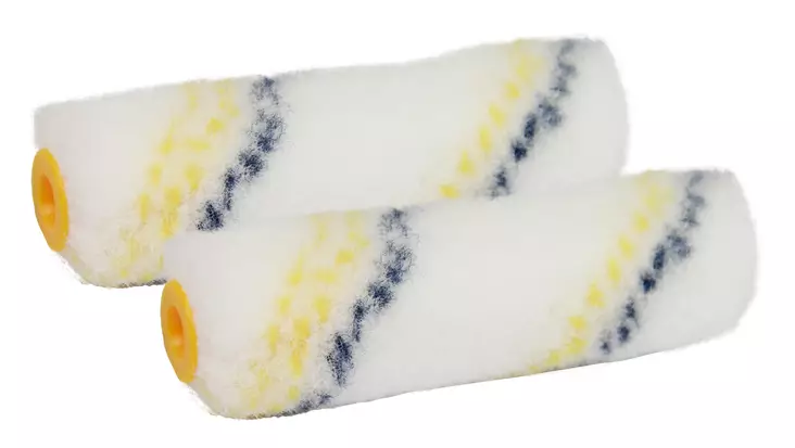 Minitela 100mm sinikeltaraita 2kpl, kuitu 7mm - Maalitelat ja jatkovarret - 0019806 - 1