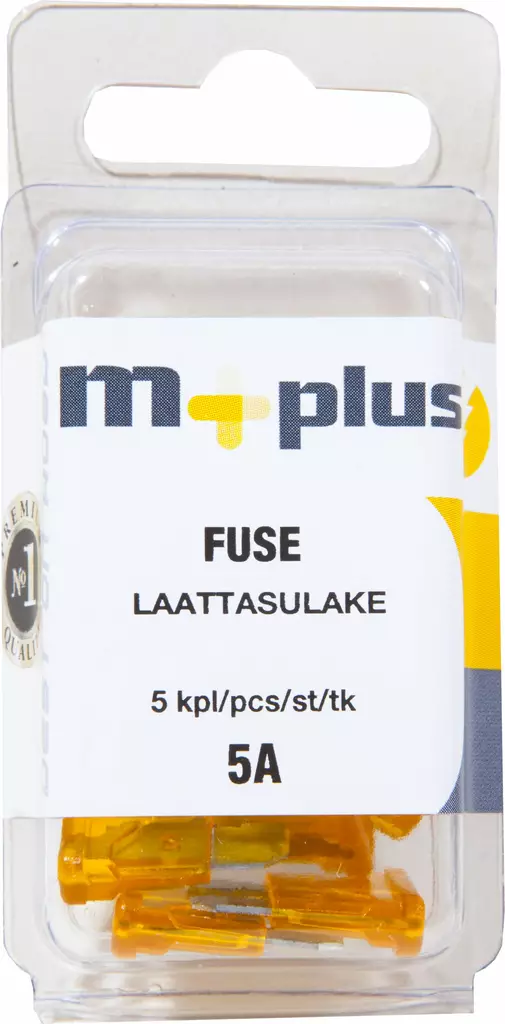 M+ laattasulake 5 A oranssi 5kpl - Sulakkeet ja rasiat - 0008246 - 1
