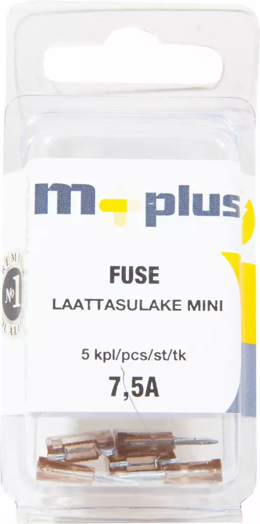 M+ MINI laattasulake 7,5 A ruskea 5kpl - Sulakkeet ja rasiat - 0008256 - 1