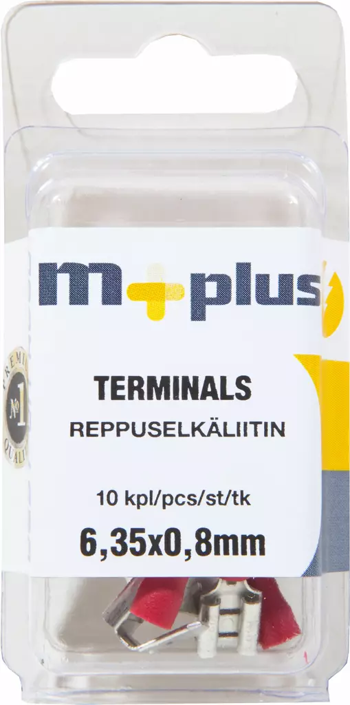 M+ reppuselkäliitin punainen 10kpl - Johdot ja asennustarvikkeet - 0008286 - 1